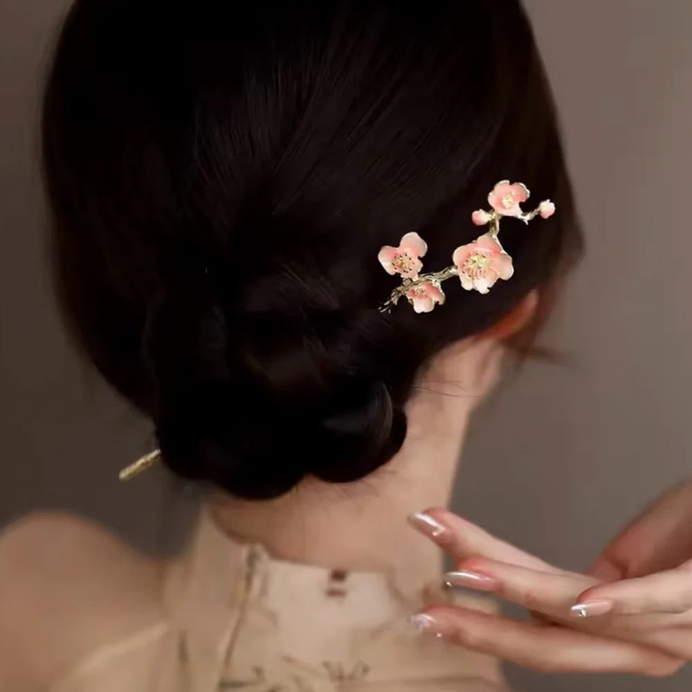 Elegant Flower Pink Floral Hairpin
